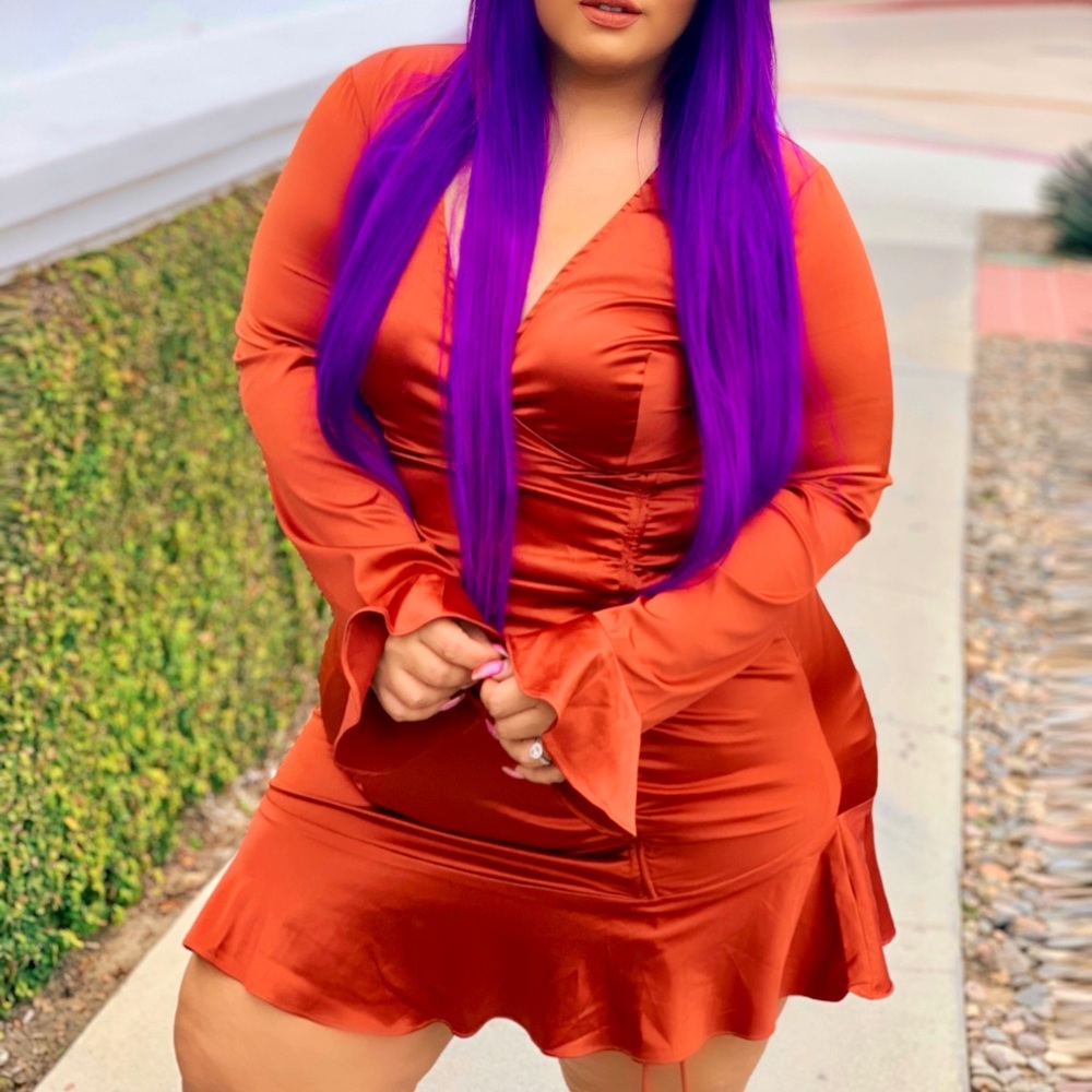 Rust mini dress